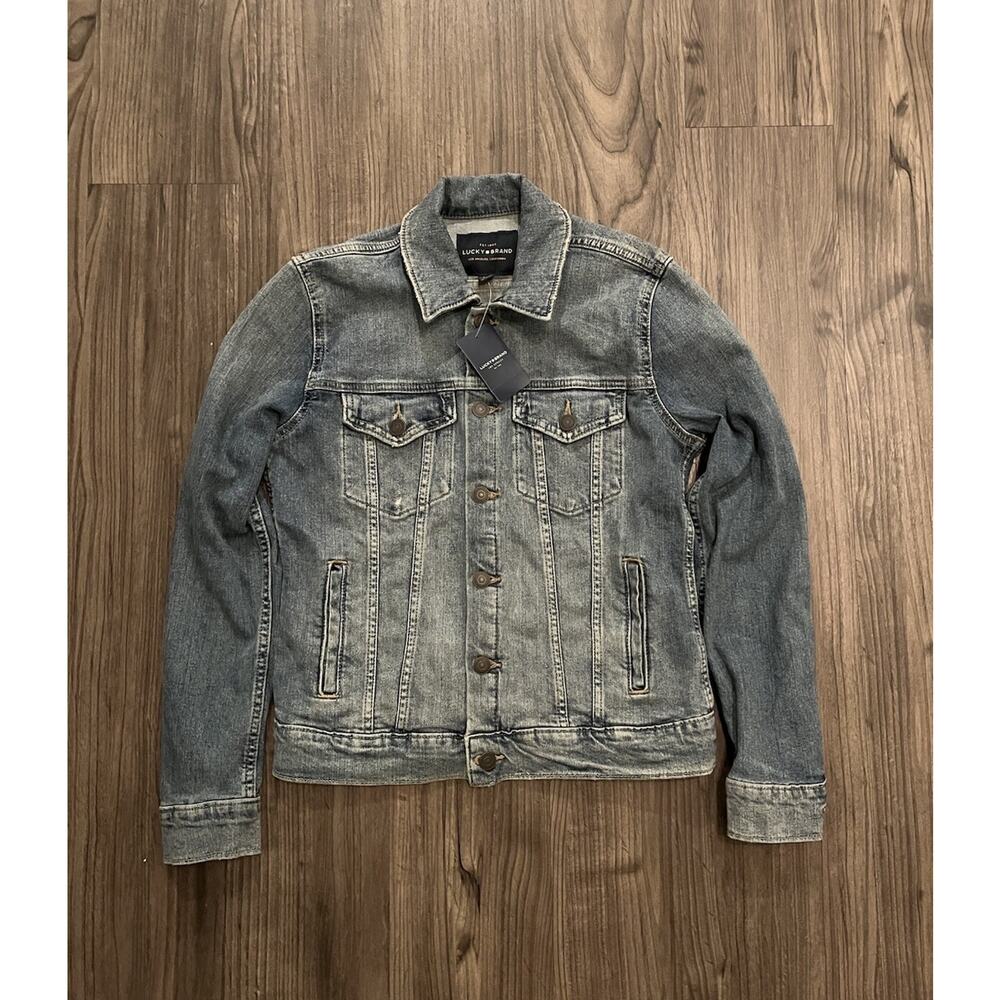 NWT LUCKY BRAND Women's Small Tomboy Trucker Blue Denim Jacket New Boho